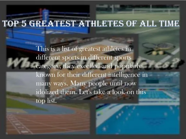 Who are the Athletes?