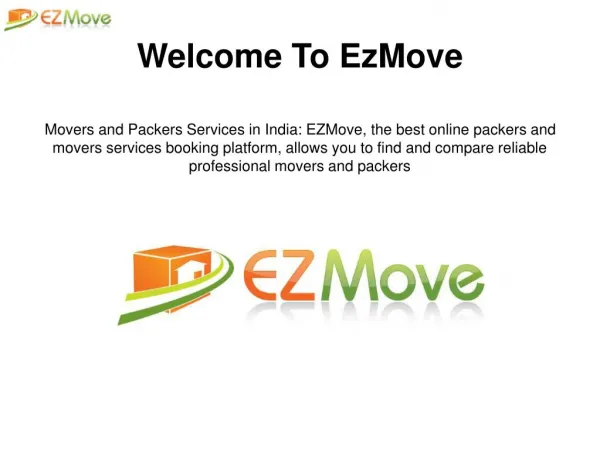 Movers and Packers Services : EzMOve