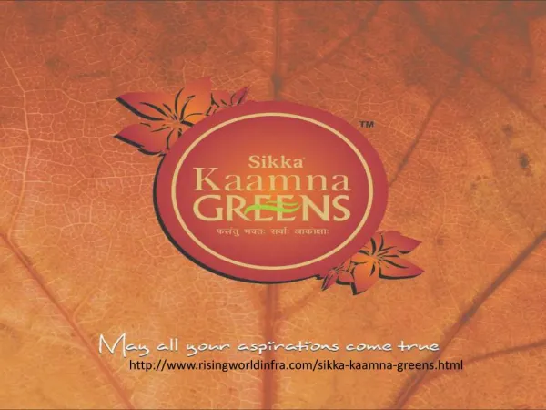 Sikka Kaamna Greens at Noida Expressway - 9540993152