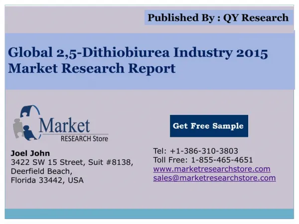 Global 2,5-Dithiobiurea Industry 2015 Market Analysis Survey