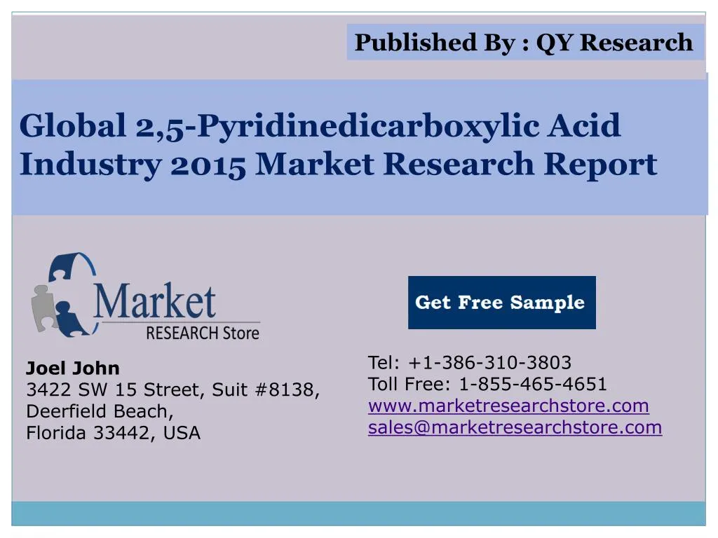 global 2 5 pyridinedicarboxylic acid industry 2015 market research report