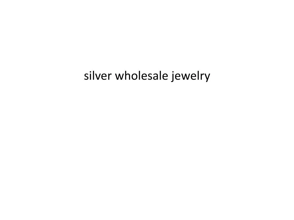 silver wholesale jewelry