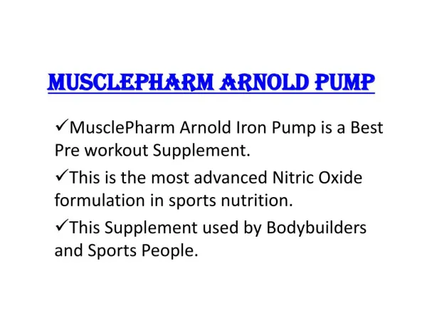Musclepharm Arnold Iron Pump