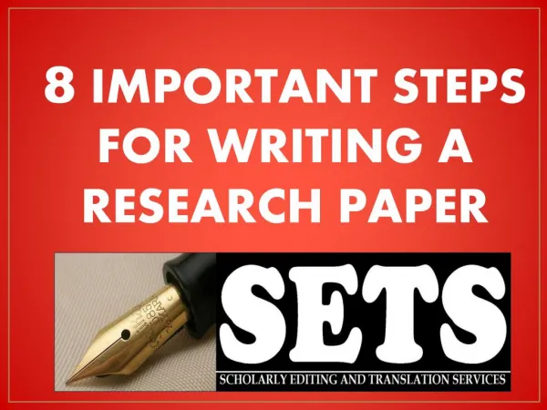 Steps for writing an effective research paper
