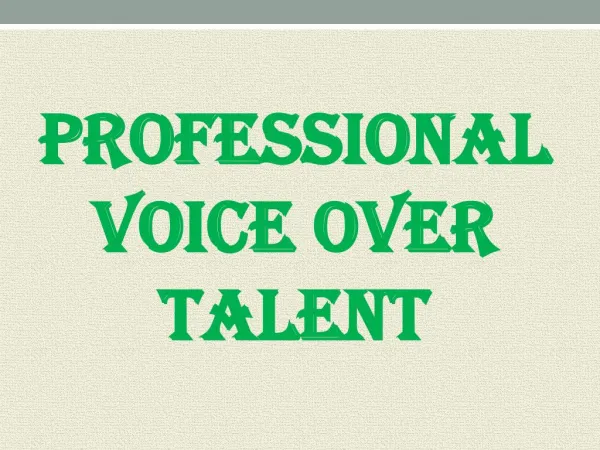 Professional Voice Over Talent