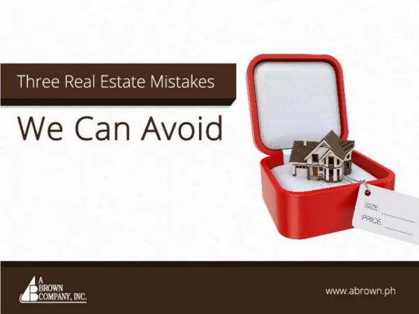 Three Real Estate Mistakes We Can Avoid