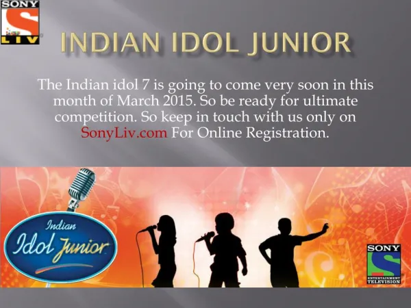 Indian idol junior 2015 | SonyLiv.com