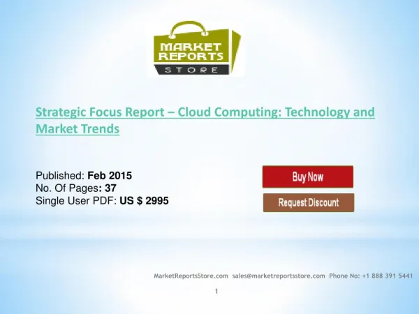 Cloud Computing Industry & New Opportunities and Strategy