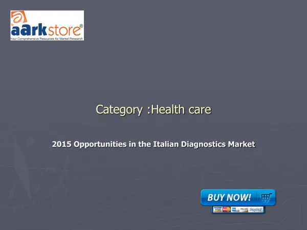 2015 Opportunities in the Italian Diagnostics Market