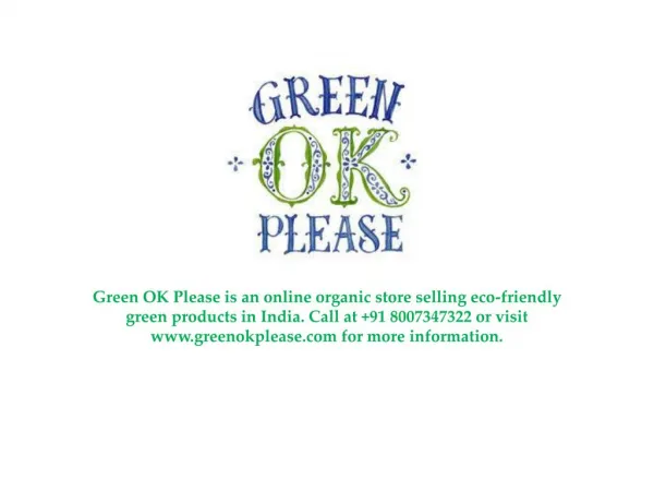 Green Ok Please Baby Care