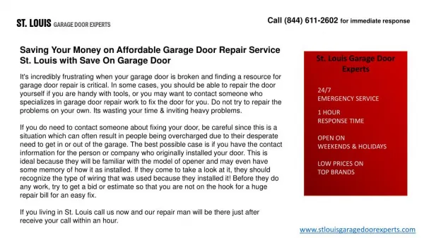 Saving Your Money on Affordable Garage Door Repair Service S