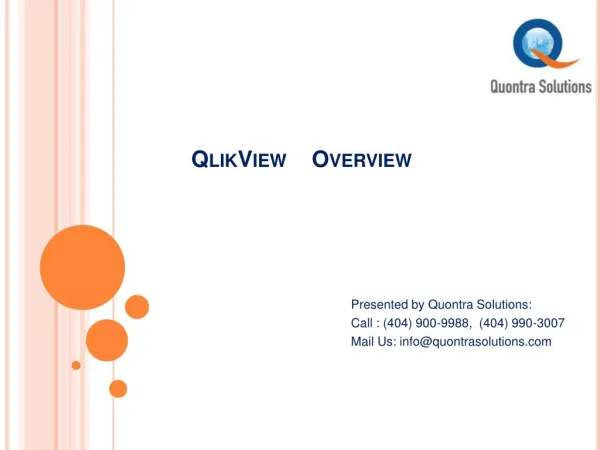 Qlikview Introduction by Quontra Solutions