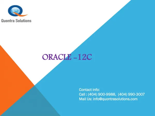 Oracle Overview by Quontra Solutions