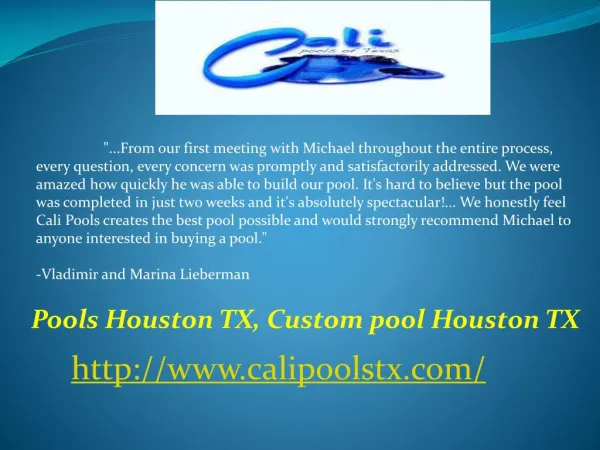 Custom Pools Remodeling and Spa Builder Houston TX