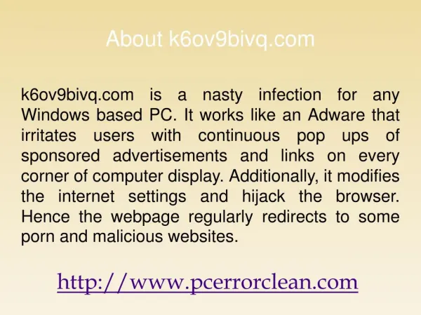 Remove k6ov9bivq.com: its permanent solution
