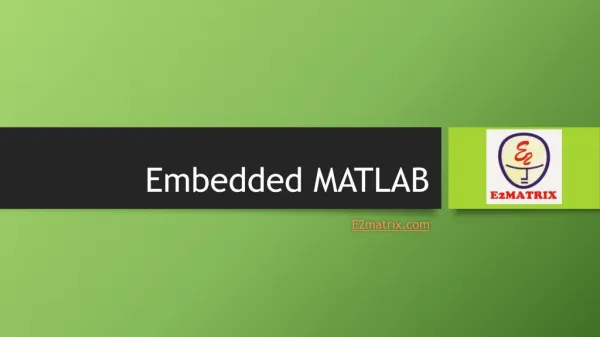 Embedded MATLAB