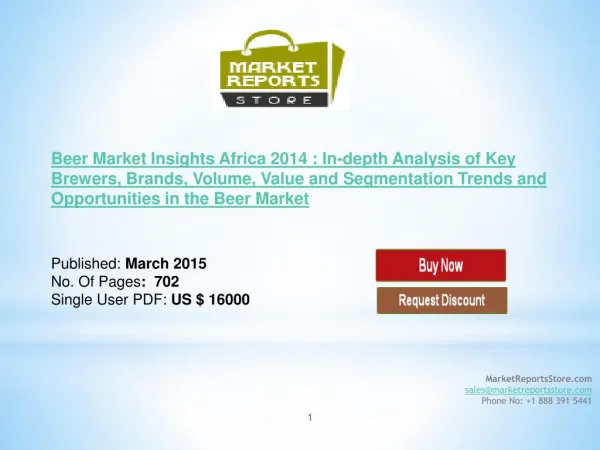 Beer Market Africa: New Market Research 2014