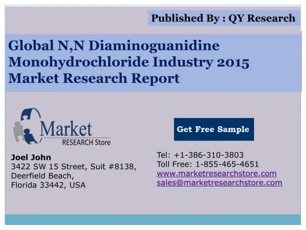 Global N,N Diaminoguanidine Monohydrochloride Industry 2015