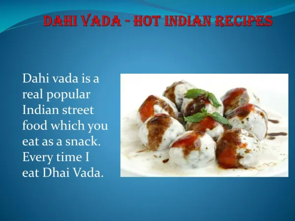 Dahi Vada - Hot Indian Recipes