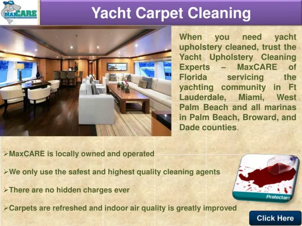 Yacht Upholstery Cleaning- Ft Lauderdale