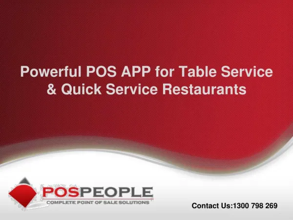 Powerful POS APP for Table Service & Quick Service Restauran