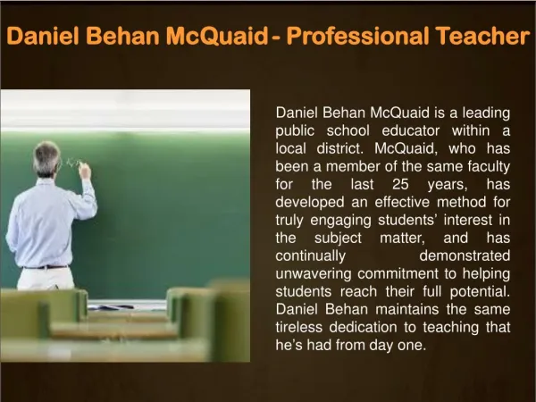 Daniel Behan McQuaid - Professional Teacher