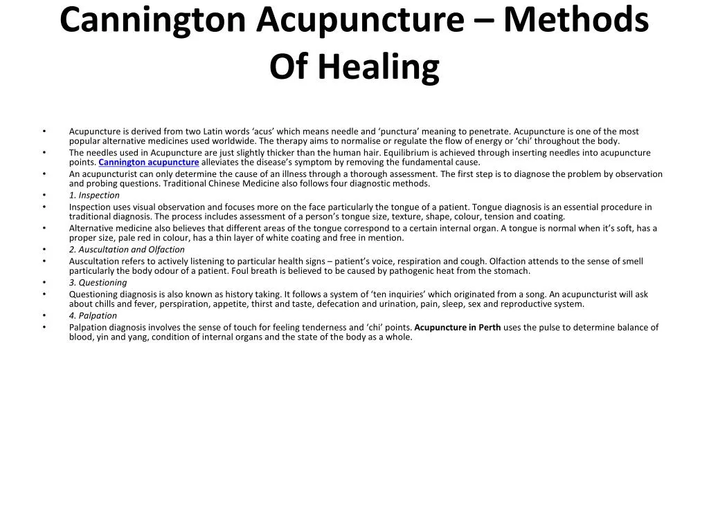 cannington acupuncture methods of healing