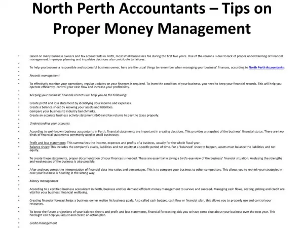 North Perth Accountants