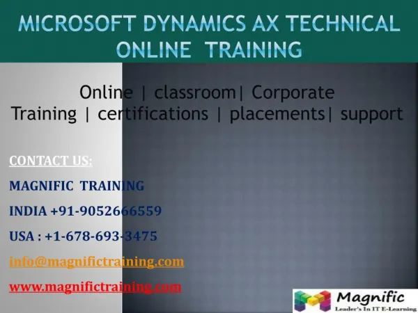 ms dynamics ax technical online training in canada