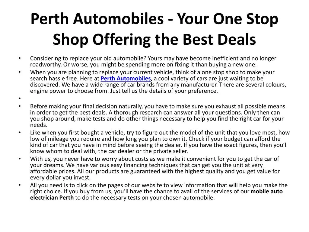 perth automobiles your one stop shop offering the best deals