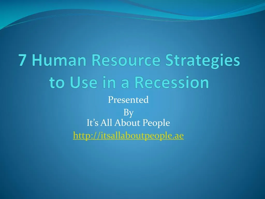 7 human resource strategies to use in a recession