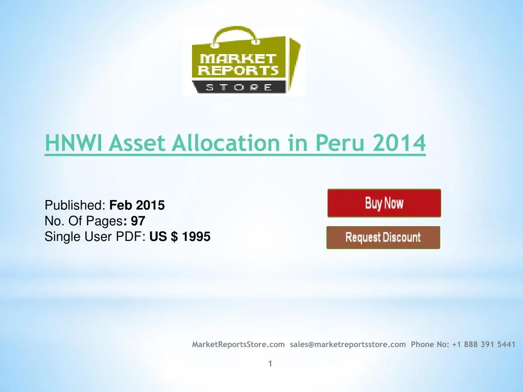 hnwi asset allocation in peru 2014 published feb 2015 no of pages 97 single user pdf us 1995
