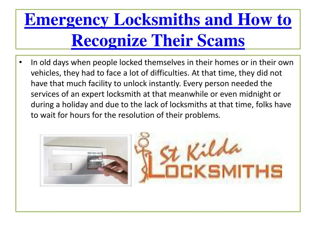 emergency locksmiths and how to recognize their scams