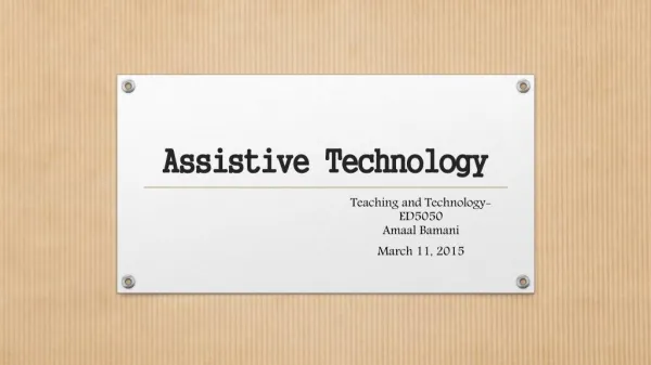 Assistive Technology