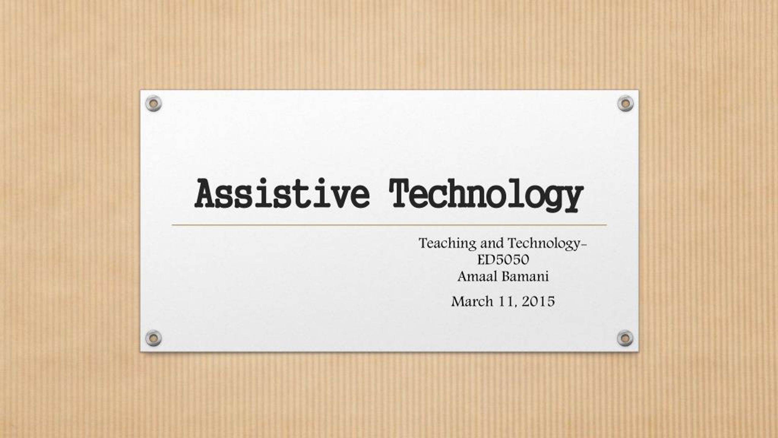 PPT - Assistive Technology PowerPoint Presentation, free download - ID ...