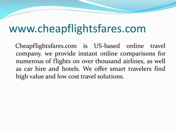 Cheap Flights Fares