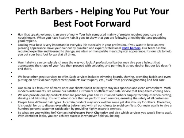 Perth Barbers