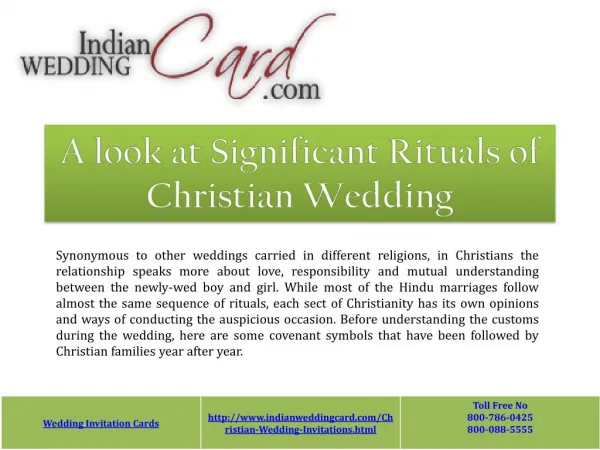 Rituals of Christian Wedding