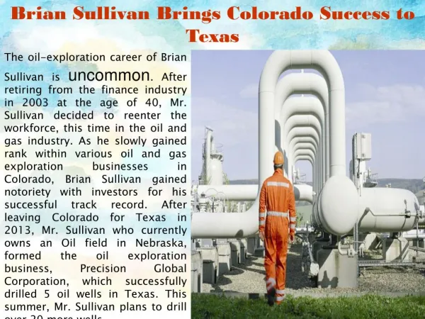 Brian Sullivan Brings Colorado Success to Texas