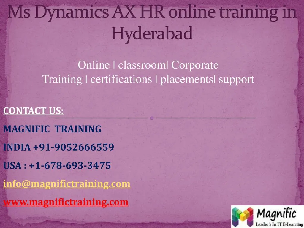 ms dynamics ax hr online training in hyderabad