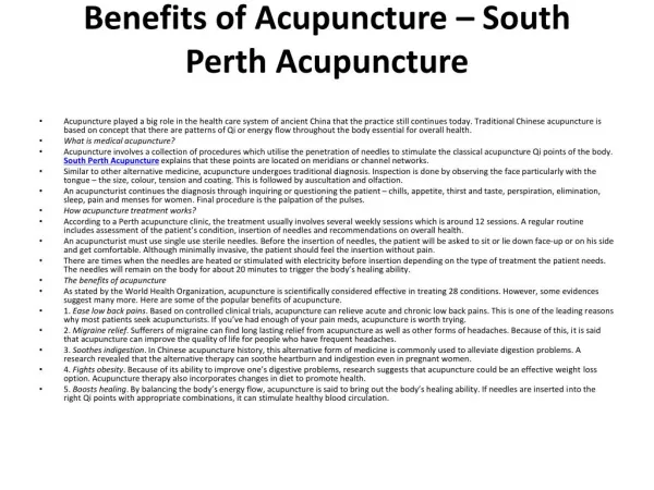 South Perth Acupuncture