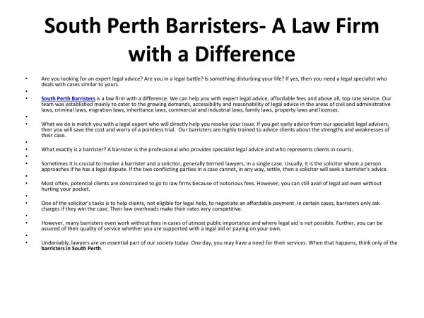 South Perth Barristers