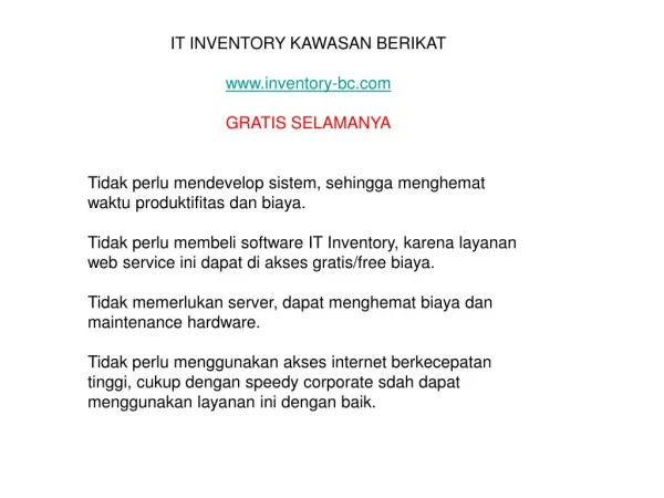 it inventory kawasan berikat bea cukai