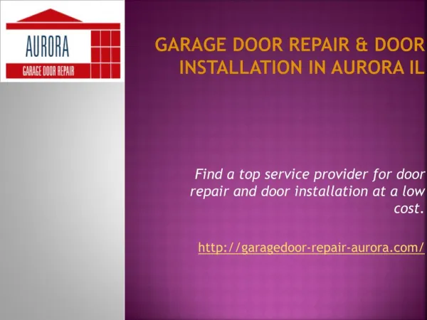 Garage Door Cables & Spring Repair in Aurora