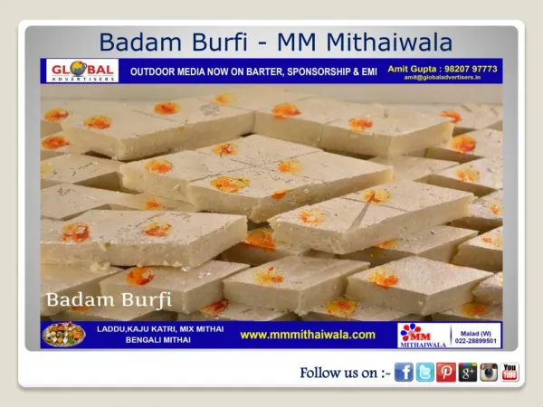 Badam Burfi - MM Mithaiwala