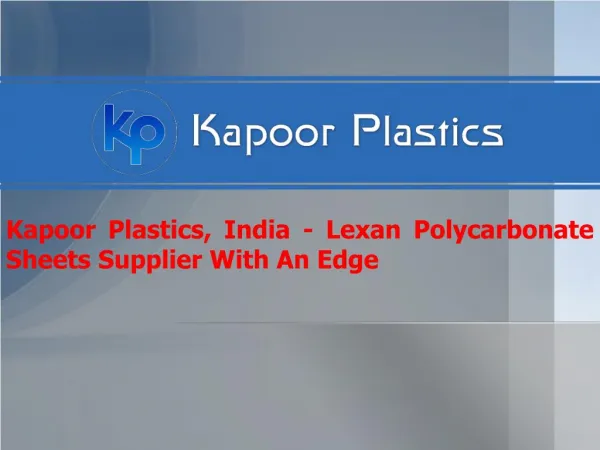 Lexan Polycarbonate Sheet Supplier In India