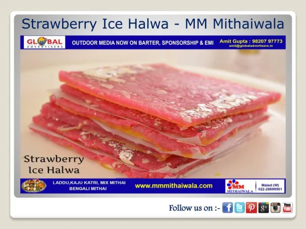 Strawberry Ice Halwa - MM Mithaiwala