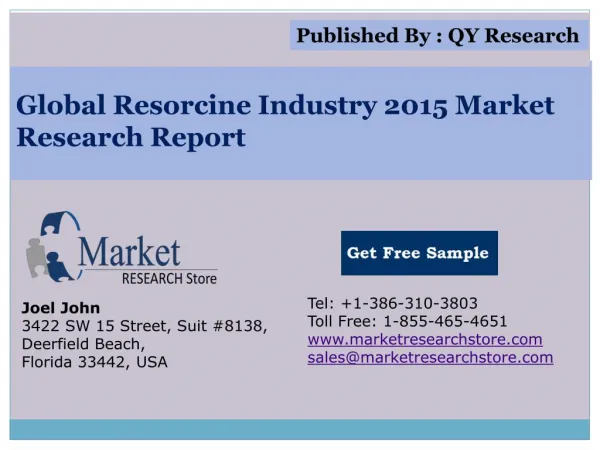 Global Resorcine Industry 2015 Market Analysis Survey Resear