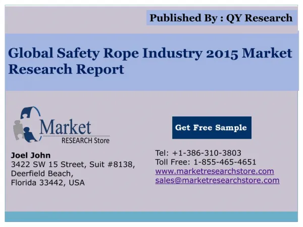 Global Safety Rope Industry 2015 Market Analysis Survey Rese