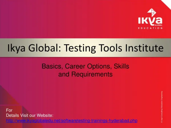 Software Testing Training in Hyderabad - Ikya Global EDU